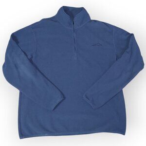 Eddie Bauer Sweater Blue 1/4 Zip Mock Neck Long Sleeve Casual Mens Large